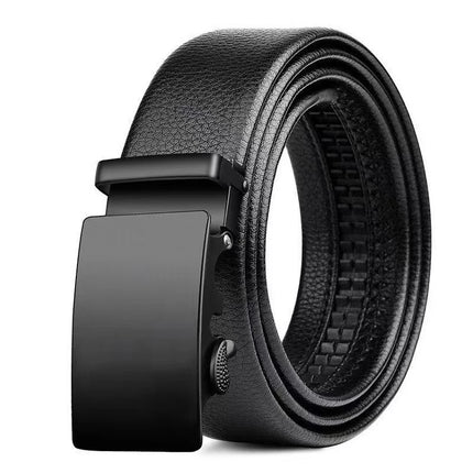 ANYBUY Men's Leather Belt Metal Automatic Buckle High Quality Leather Business Belt for Men