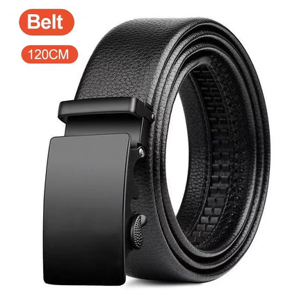 ANYBUY Men's Leather Belt Metal Automatic Buckle High Quality Leather Business Belt for Men