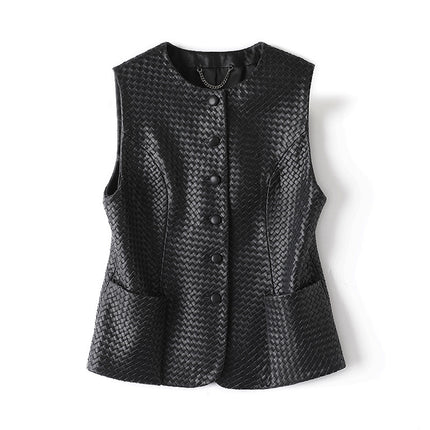 THEME 21 Women‘s New Fashion High-end Genuine  Leather Vest