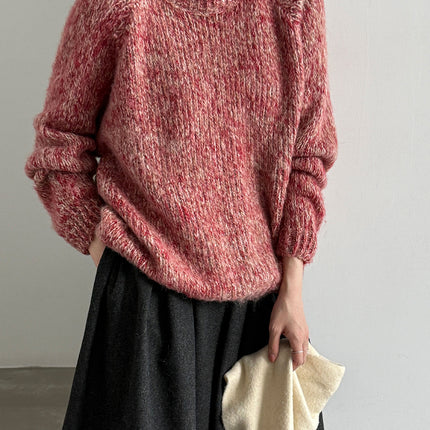 THEME 21 Women's New Fashionable Crew-Neck Knit Pullover Top