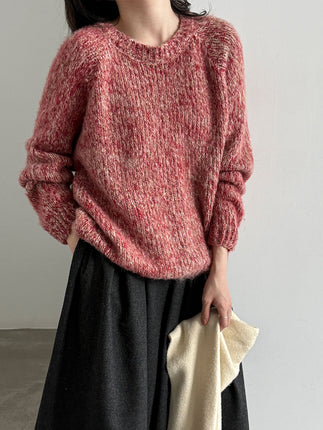 THEME 21 Women's New Fashionable Crew-Neck Knit Pullover Top