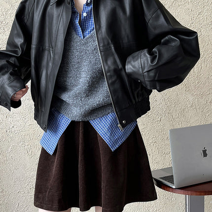 THEME 21 Women's New Fashion Pu Leather Motorcycle Jacket