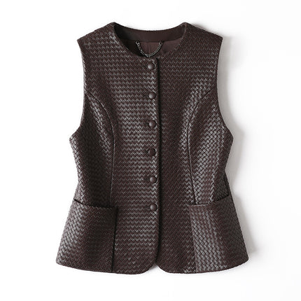 THEME 21 Women‘s New Fashion High-end Genuine  Leather Vest