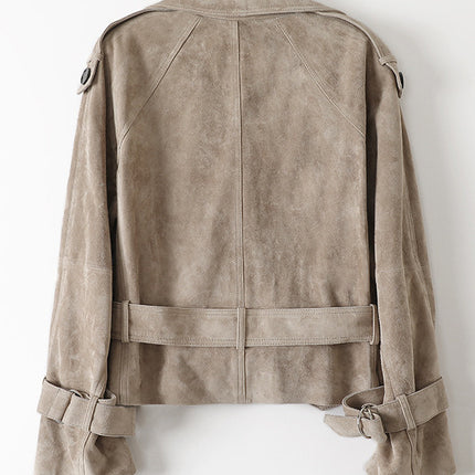 THEME 21 Women's New Fashion Casual Hight-end Real Leather Outerwear
