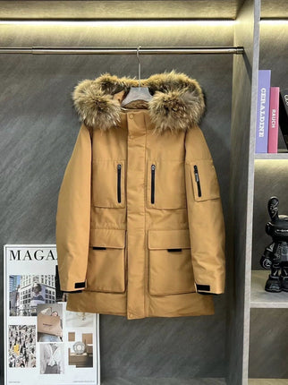 THEME 21 Detachable Fur Collar Keep Warm Down Jacket