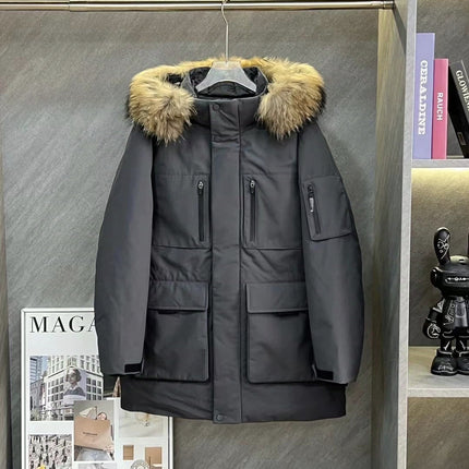 THEME 21 Detachable Fur Collar Keep Warm Down Jacket