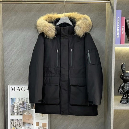 THEME 21 Detachable Fur Collar Keep Warm Down Jacket