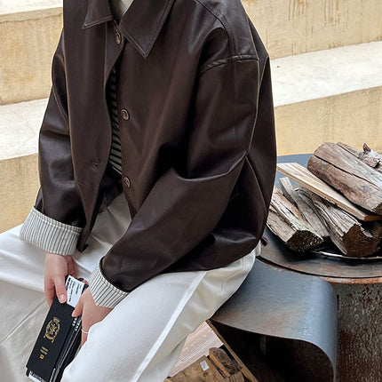 THEME 21 Ladies Casual Fashion Soft Pu Leather Jacket