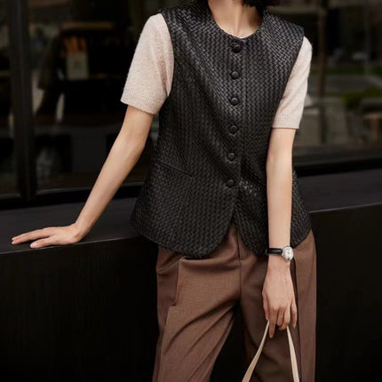 THEME 21 Women‘s New Fashion High-end Genuine  Leather Vest
