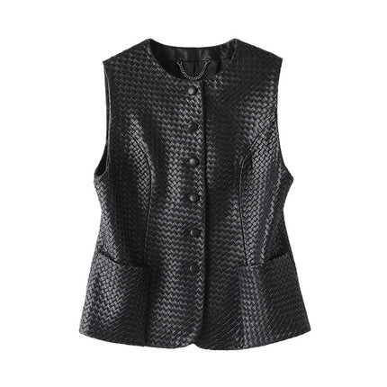 THEME 21 Women‘s New Fashion High-end Genuine  Leather Vest