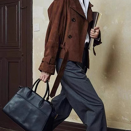 THEME 21 Women's New Fashion Casual Hight-end Real Leather Outerwear