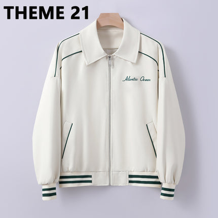 THEME 21 Women New Fashion Pu Leather Jacket Casual Rib Bottom Baseball Clothing Fall of 2024 New Fashion Sports Clothing Coat