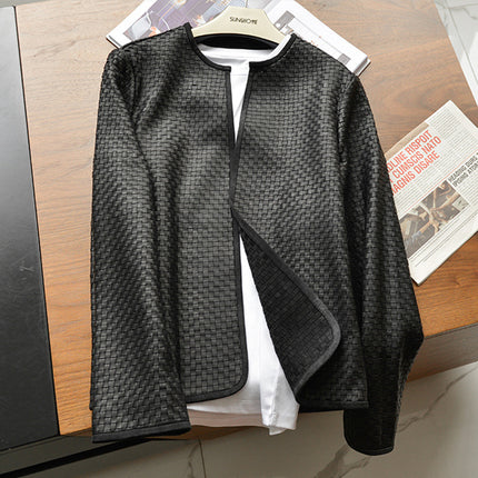 THEME 21 Hand-woven genuine sheepskin women's leather jacket