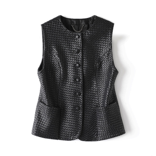 THEME 21 Women‘s New Fashion High-end Genuine  Leather Vest