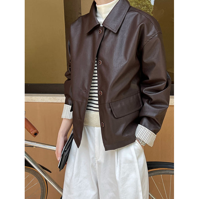 THEME 21 Ladies Casual Fashion Soft Pu Leather Jacket
