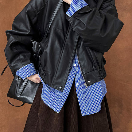THEME 21 Women's New Fashion Pu Leather Motorcycle Jacket