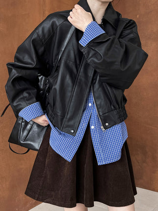 THEME 21 Women's New Fashion Pu Leather Motorcycle Jacket