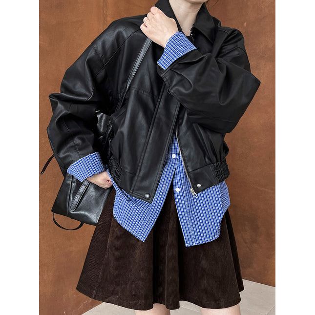 THEME 21 Women's New Fashion Pu Leather Motorcycle Jacket