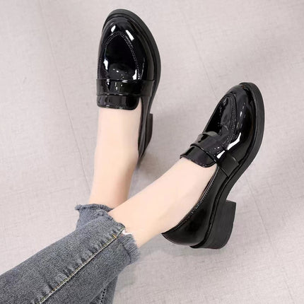 New Simple Patent Leather Loafer Shoes for Women 2023 Spring Autumn Slip on Casual Shoes Women Solid Color Soft Sole Flats