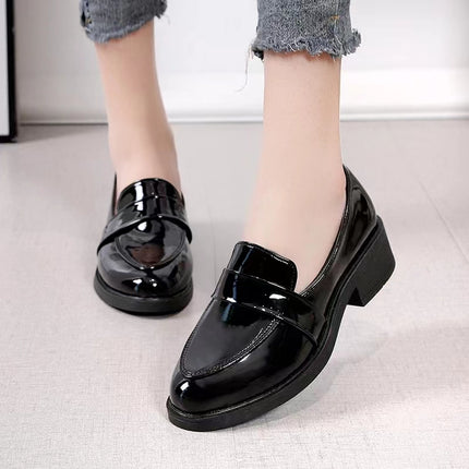 New Simple Patent Leather Loafer Shoes for Women 2023 Spring Autumn Slip on Casual Shoes Women Solid Color Soft Sole Flats