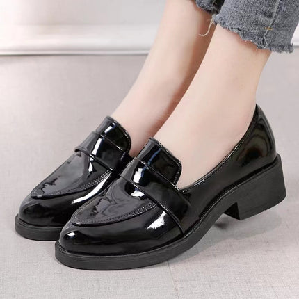 New Simple Patent Leather Loafer Shoes for Women 2023 Spring Autumn Slip on Casual Shoes Women Solid Color Soft Sole Flats