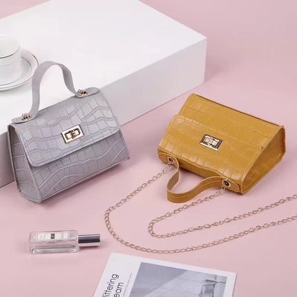 2023 New Fashion Women Bag Crocodile Pattern Crossbody Bags for Women Luxury Handbags Pink Chain Shoulder Messenger Bags