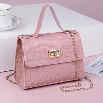2023 New Fashion Women Bag Crocodile Pattern Crossbody Bags for Women Luxury Handbags Pink Chain Shoulder Messenger Bags