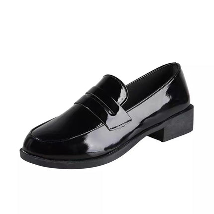 New Simple Patent Leather Loafer Shoes for Women 2023 Spring Autumn Slip on Casual Shoes Women Solid Color Soft Sole Flats