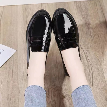 New Simple Patent Leather Loafer Shoes for Women 2023 Spring Autumn Slip on Casual Shoes Women Solid Color Soft Sole Flats