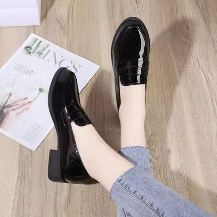 New Simple Patent Leather Loafer Shoes for Women 2023 Spring Autumn Slip on Casual Shoes Women Solid Color Soft Sole Flats