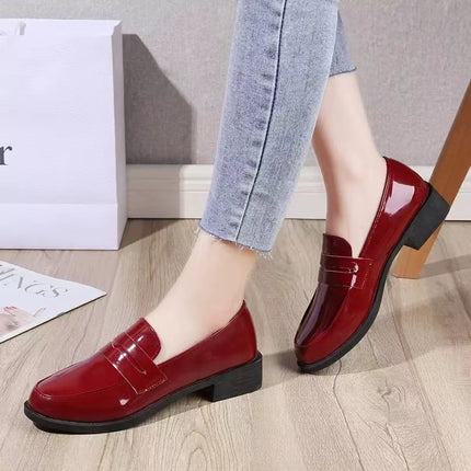 New Simple Patent Leather Loafer Shoes for Women 2023 Spring Autumn Slip on Casual Shoes Women Solid Color Soft Sole Flats