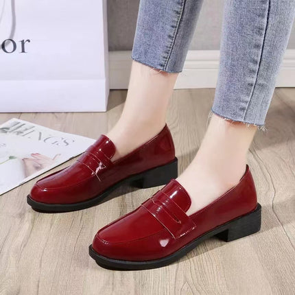 New Simple Patent Leather Loafer Shoes for Women 2023 Spring Autumn Slip on Casual Shoes Women Solid Color Soft Sole Flats