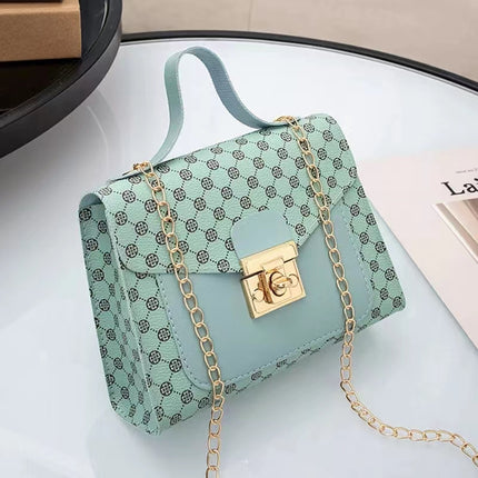 Ladies Stitching Summer Shoulder Crossbody Bag Chain Pu Leather Female Small Square Bag Clutch Bags Handbags