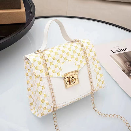 Ladies Stitching Summer Shoulder Crossbody Bag Chain Pu Leather Female Small Square Bag Clutch Bags Handbags