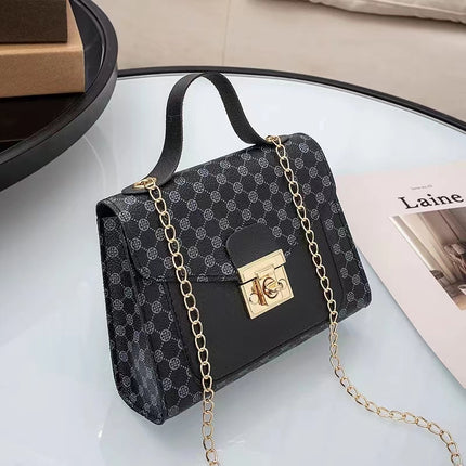Ladies Stitching Summer Shoulder Crossbody Bag Chain Pu Leather Female Small Square Bag Clutch Bags Handbags