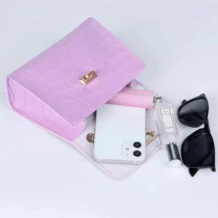 2023 New Fashion Women Bag Crocodile Pattern Crossbody Bags for Women Luxury Handbags Pink Chain Shoulder Messenger Bags