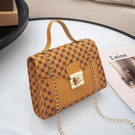 Ladies Stitching Summer Shoulder Crossbody Bag Chain Pu Leather Female Small Square Bag Clutch Bags Handbags