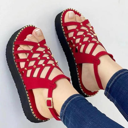 Sandals Women 2023 Gladiator Flat Heels Sandals Summer Shoes Women Ankle Strap Platform Sandals Casual Summer Chaussure Femme