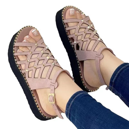 Sandals Women 2023 Gladiator Flat Heels Sandals Summer Shoes Women Ankle Strap Platform Sandals Casual Summer Chaussure Femme