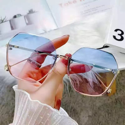 Ladies Fashion Hexagon Sunglasses Lady Square Oversized Sha Women Brand Designer Luxury Gradient Lens Sun Glassesdes Female Eyewear