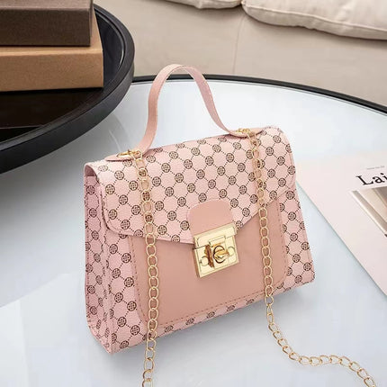Ladies Stitching Summer Shoulder Crossbody Bag Chain Pu Leather Female Small Square Bag Clutch Bags Handbags