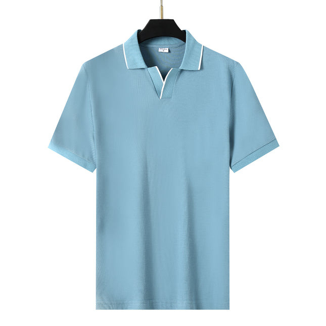 ANYBUY Polo T Shirt Women Summer Short Sleeve Contrast Rib Business Clothing Luxury Women T Shirt Casual Fashion Female Tops Trending