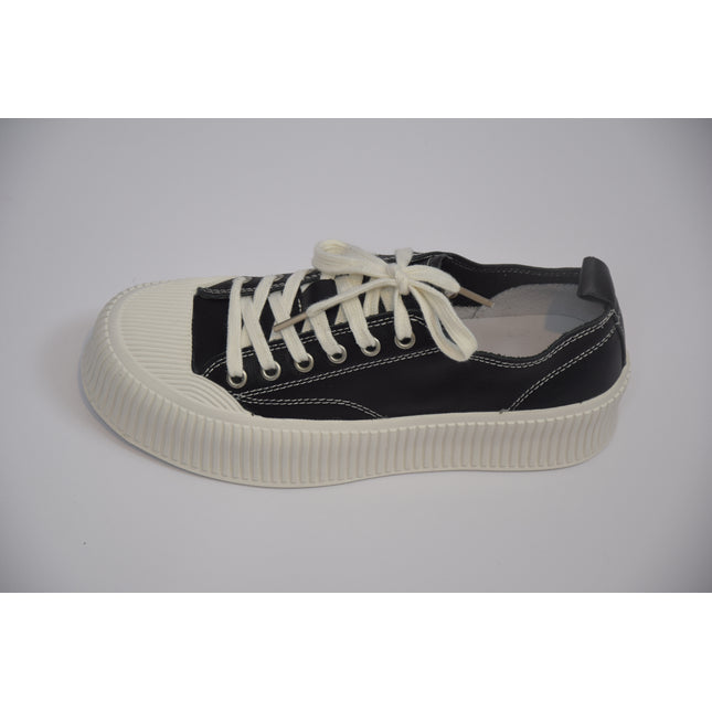 ANYBUY 2023 New Spring and Fall Real Leather Women's Lace up Basic Flat Shoes Casual Board Shoes Simple Women's Shoes