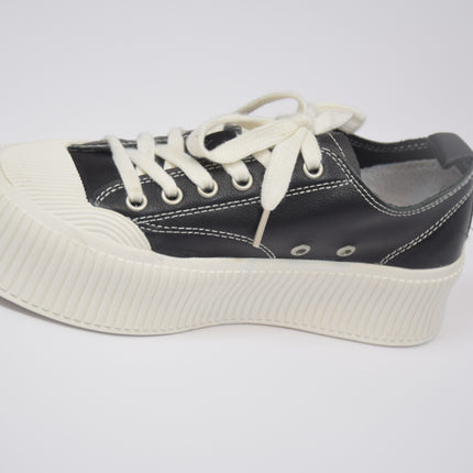ANYBUY 2023 New Spring and Fall Real Leather Women's Lace up Basic Flat Shoes Casual Board Shoes Simple Women's Shoes