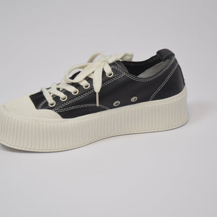ANYBUY 2023 New Spring and Fall Real Leather Women's Lace up Basic Flat Shoes Casual Board Shoes Simple Women's Shoes