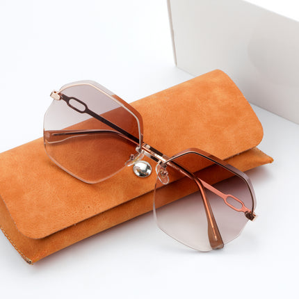 Ladies Sunglasses Fashion Personality Multilateral Temperament Comfortable Anti-Glare Anti-UV Anti-Radiation Sunglasses Female